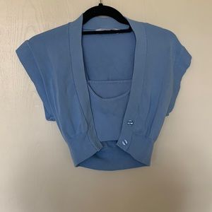 Light blue two piece top